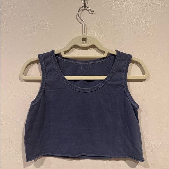 Brandy Melville Tops - Brandy Melville John Galt Blue Fitted Crop Tank Top